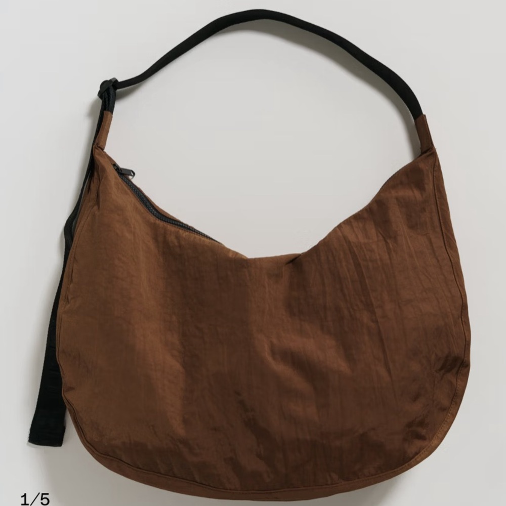 Large Brown Baggu Crescent Bag